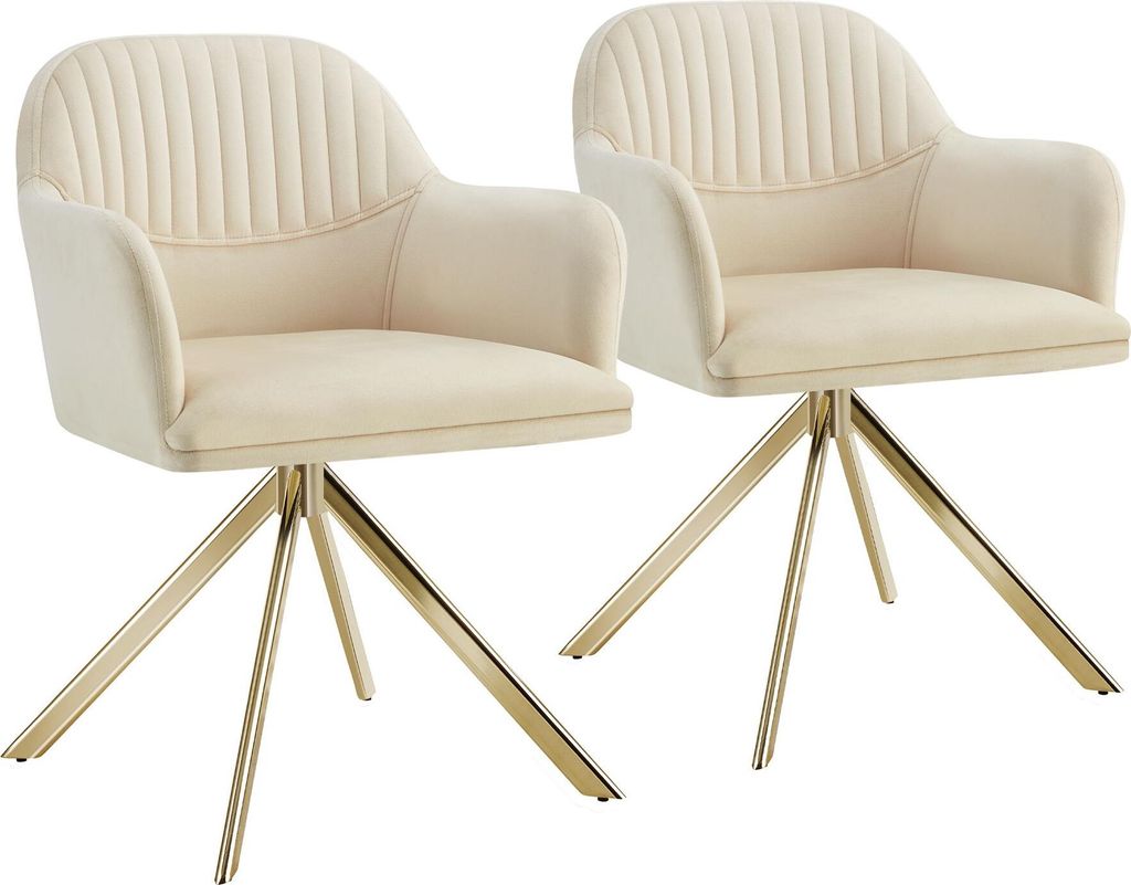Chaise pivotante en velours Lona avec rembourrage épais - Image du produit 