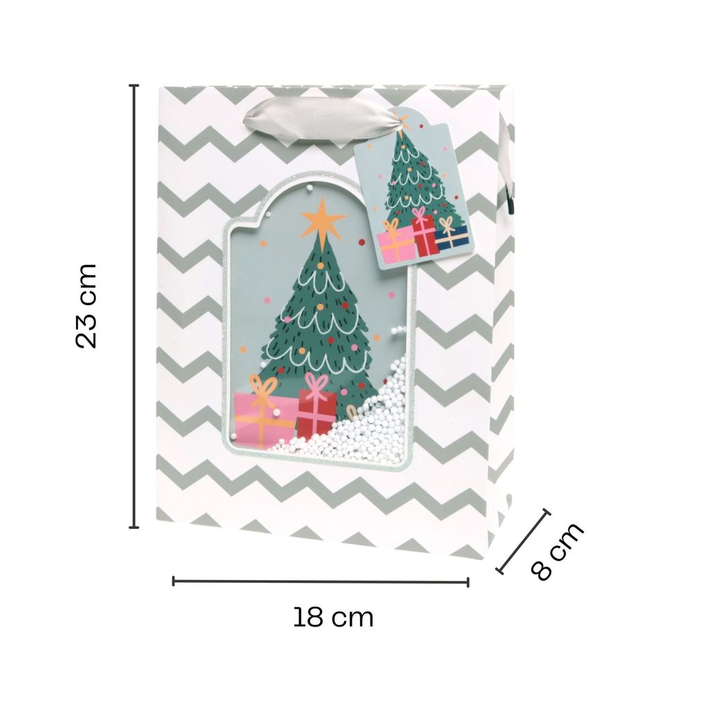 12 x Geschenktüten Tanne aus Papier für Weihnachten 18 x 23 Produktbild 2