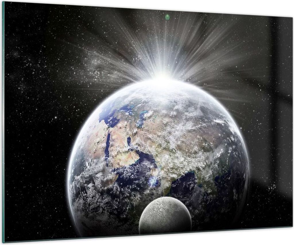 Bilder auf glas - Astronomie galaxie abstraktion - 100x70cm - Glasbilder - Wandbilder - Kunstdruck - zum Aufhängen bereit - Wanddekoration aus Gla...
