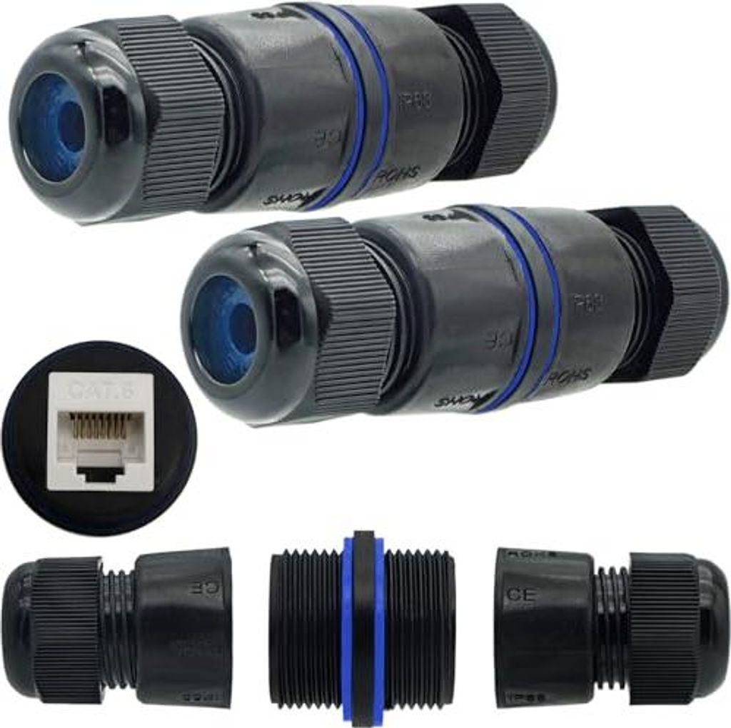CTRICALVER RJ45 Kabelverbinder, Outdoor Ethernet Kabelverbinder, für CAT.6E/CAT.6/CAT.5E/CAT.5, Wasserdicht, Outdoor Netzwerkkabel Verbinder (2 St...