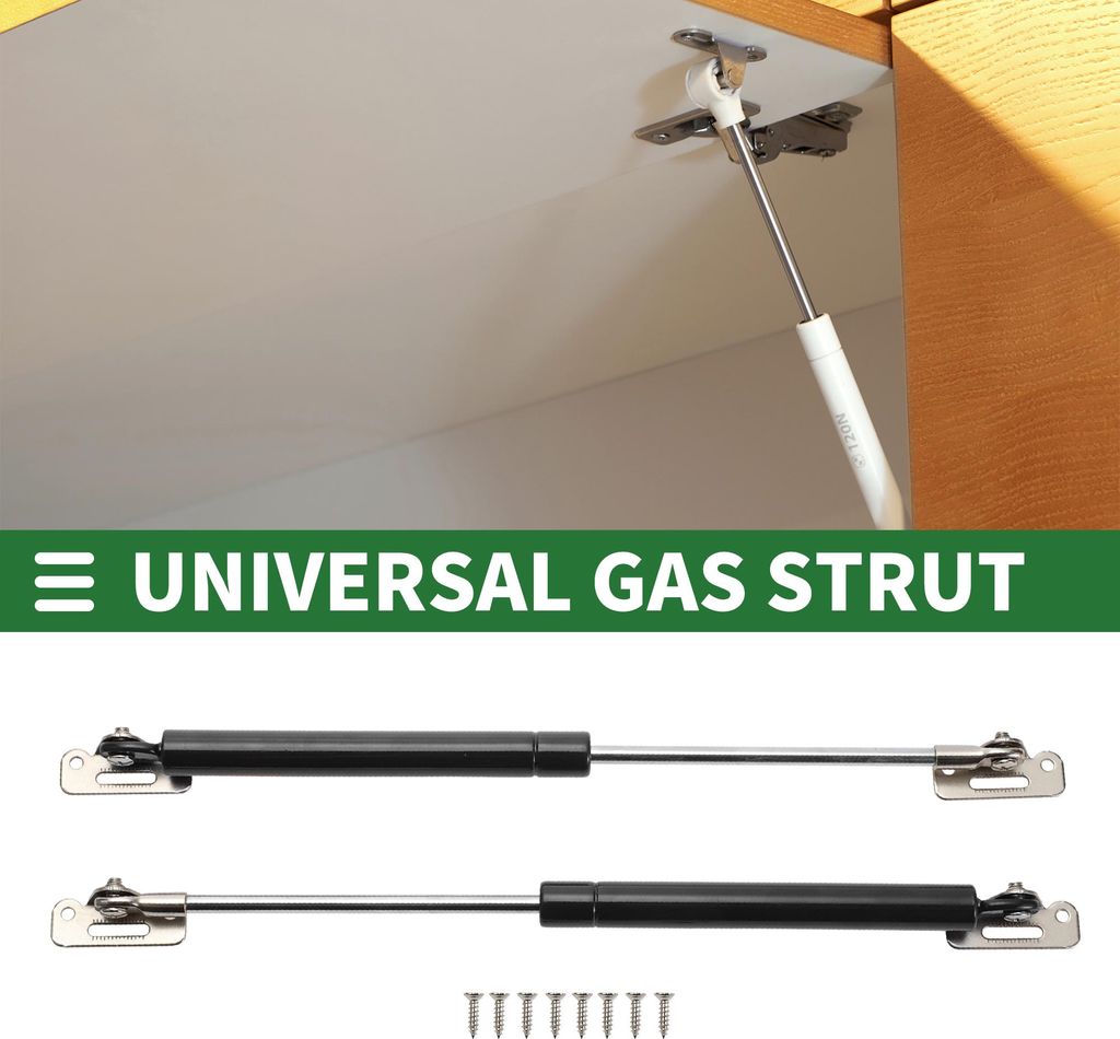 Universaler Schrankabdeckungs-Lift-Unterstützungen Gasfeder 12 Zoll/285 mm 27 Pfund/120N/12 kg Schwarz 2er Set