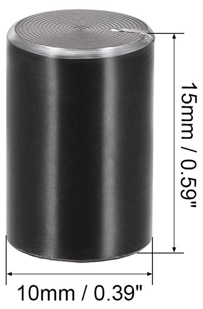 5St Knopf Alu Lautst?rkeregler Potentiometer R?ndelwelle Drehknopf 10mmx15mm Schwarz