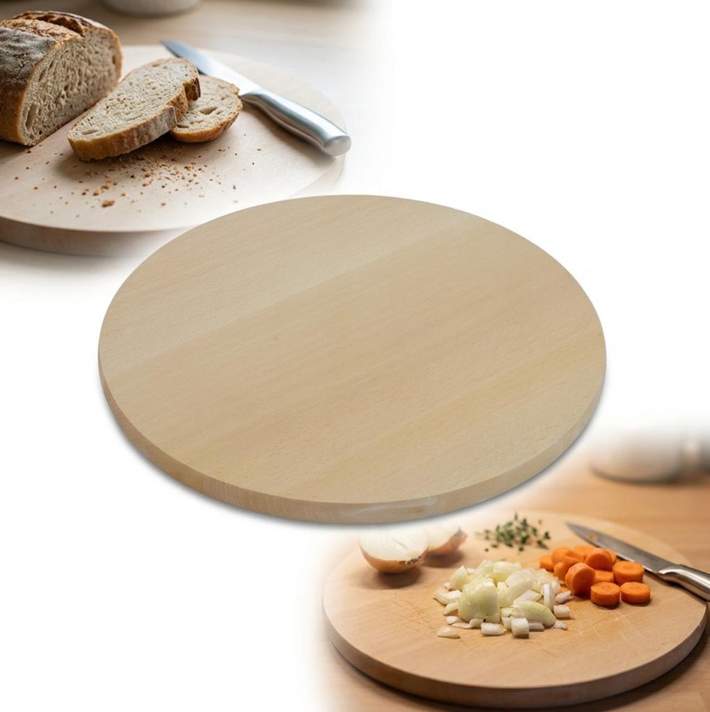 Pizzabrett aus Holz für die Küche | Durchmesser 20 cm | Buchenholz
