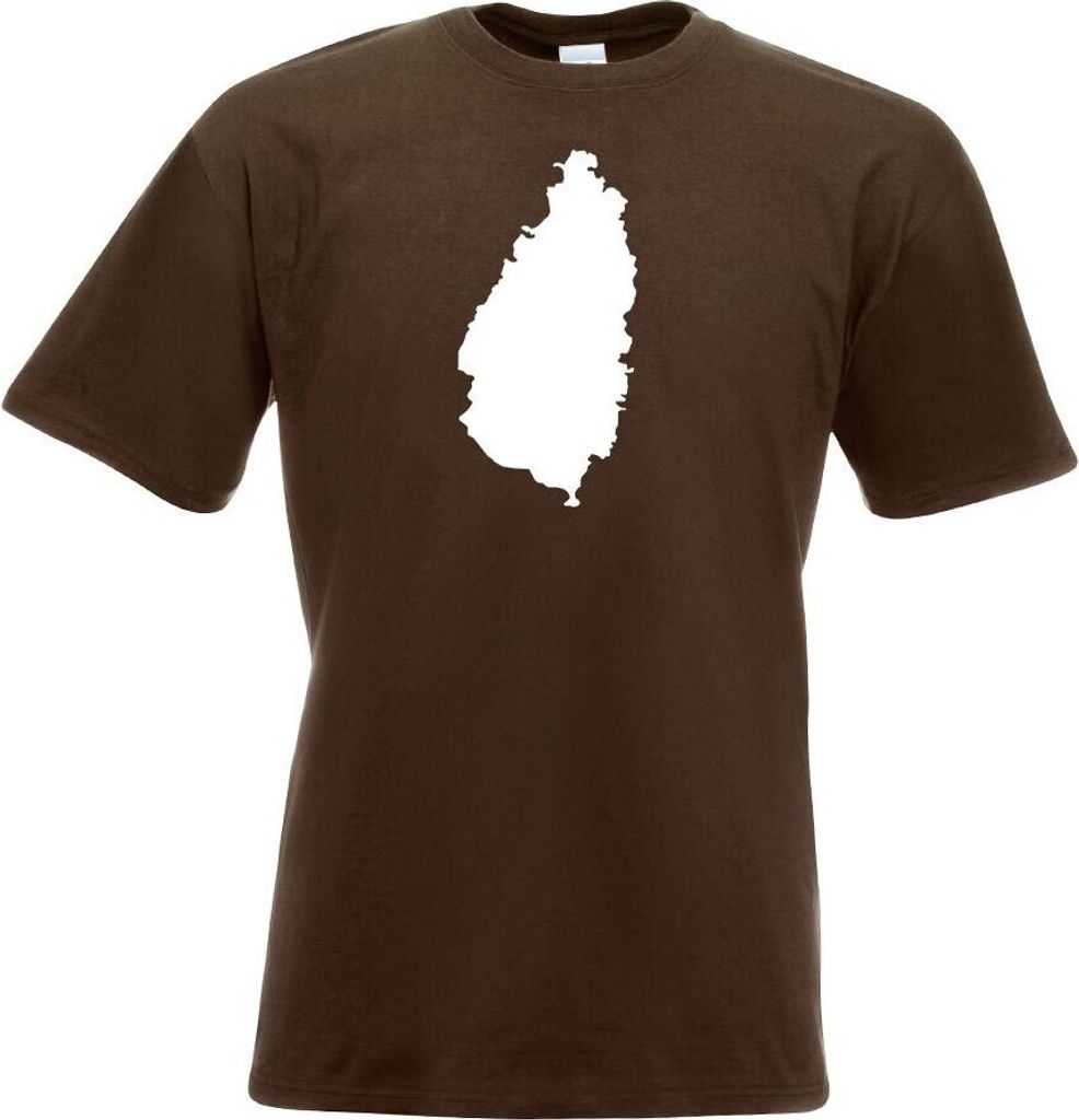 Kiwistar - T-Shirt - Chocolate - St. Lucia Umriss Kontur Herren Funshirt Bedruckt Design Sprüche Spruch Motive - mit Motiv Bedruckt - Funshirt Des...