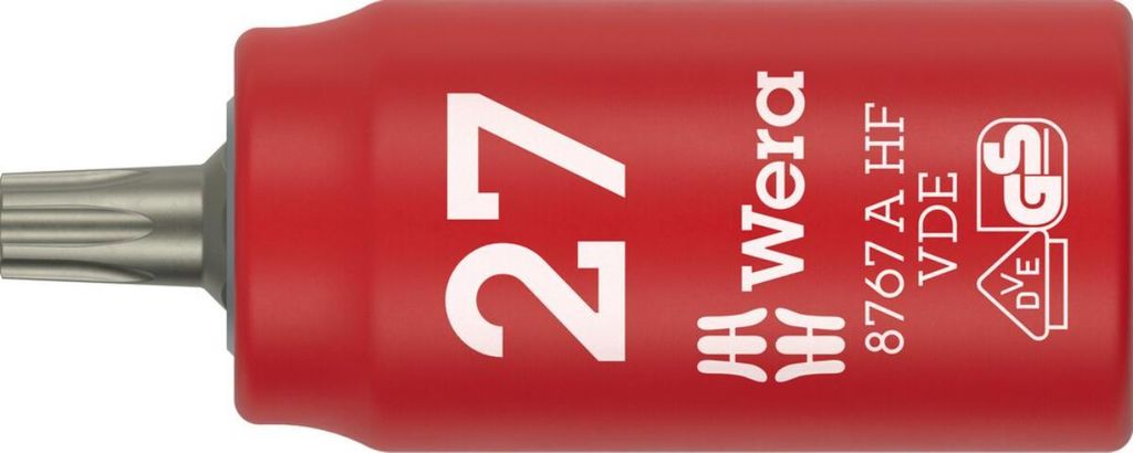 Wera 8767 A VDE HF TORX Zyklop Bitnuss, isoliert, mit 1/4"-Antrieb, mit Haltefunktion, Buchse, 1/4", Metrisch/imperial, 1/4", TX27, 1,8 cm