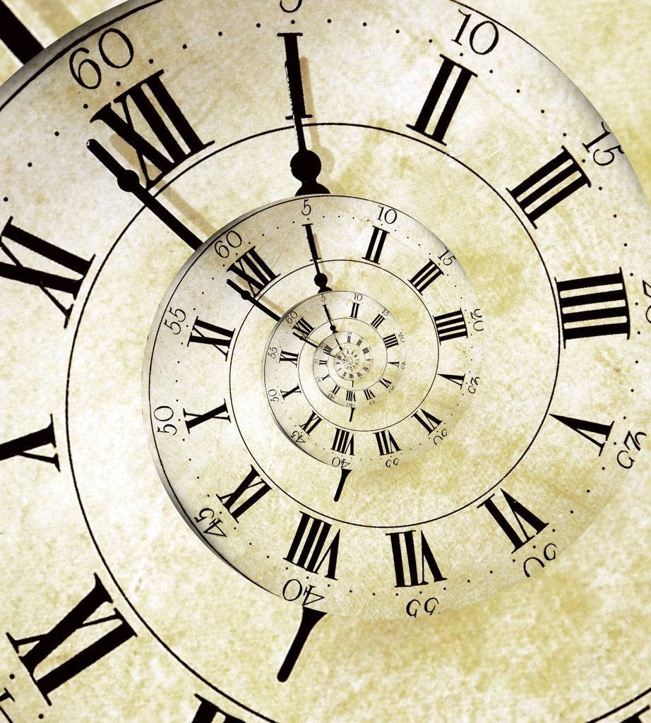 Fototapete - Spiral Clock 225x250cm - Vliestapete