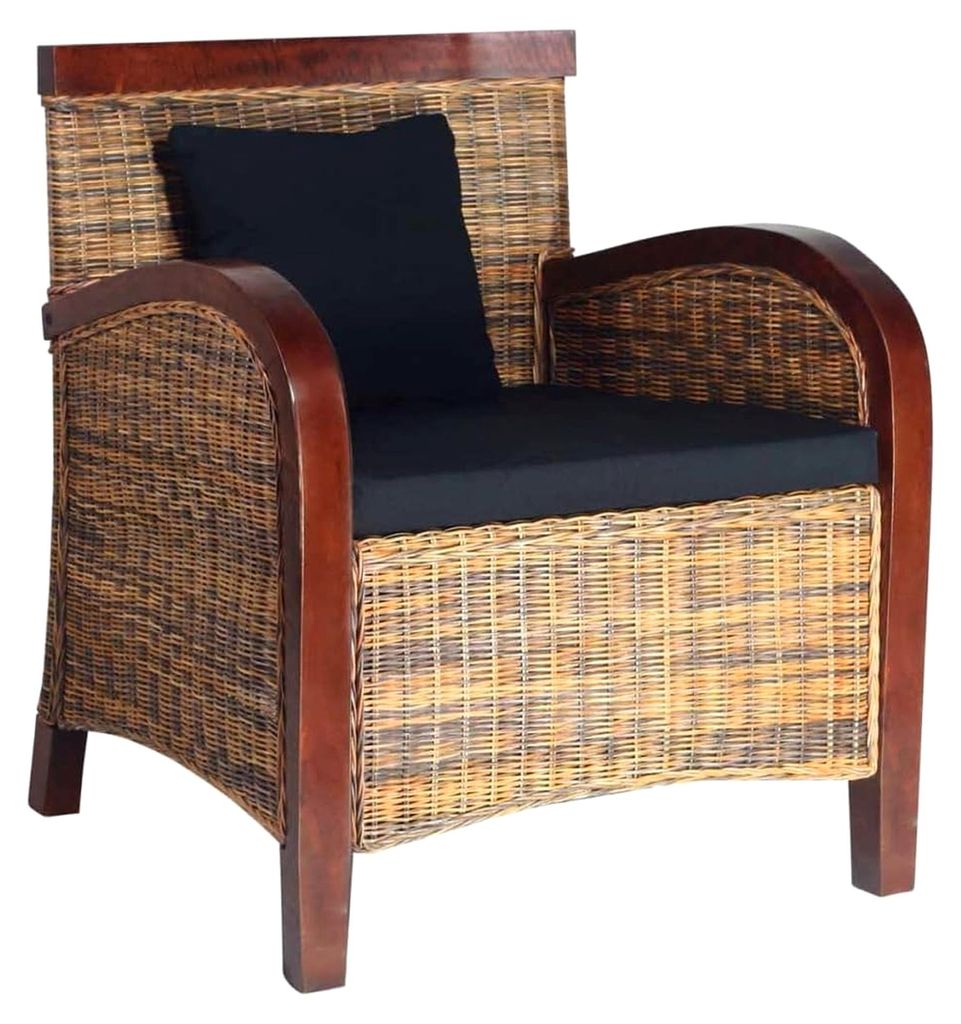 Sessel mit schlaffunktion aus handgewebtem Rattan