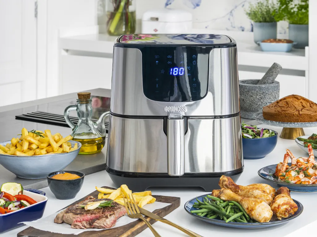 Princess 183312 Friteuse à air chaud 5,5 L 1700W Argentée Performance