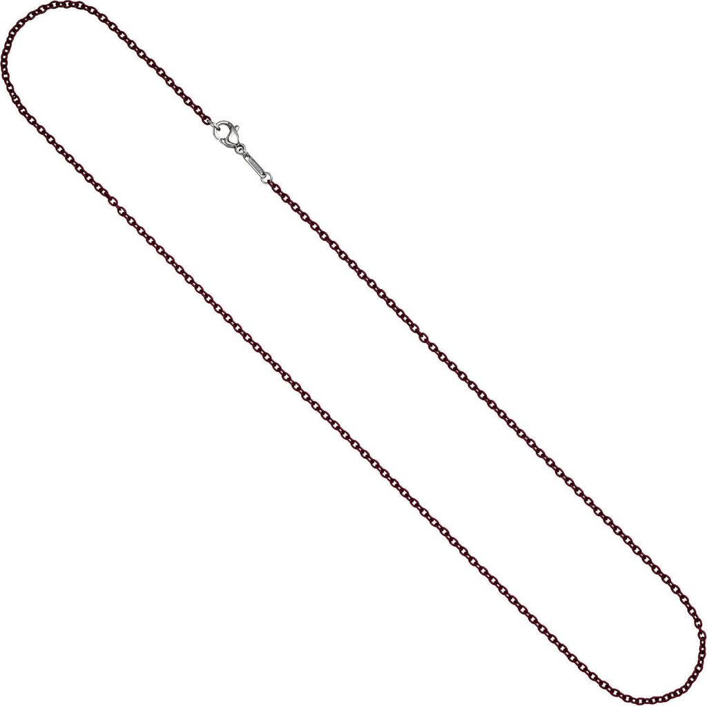 1,9mm Kette Rundankerkette aus Edelstahl dunkelrote Produktbild 