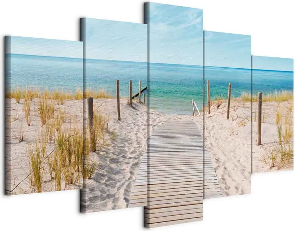 Decorazione Parete Mare 100x50 cm | Quadro Bianco e Nero Verso il Mare