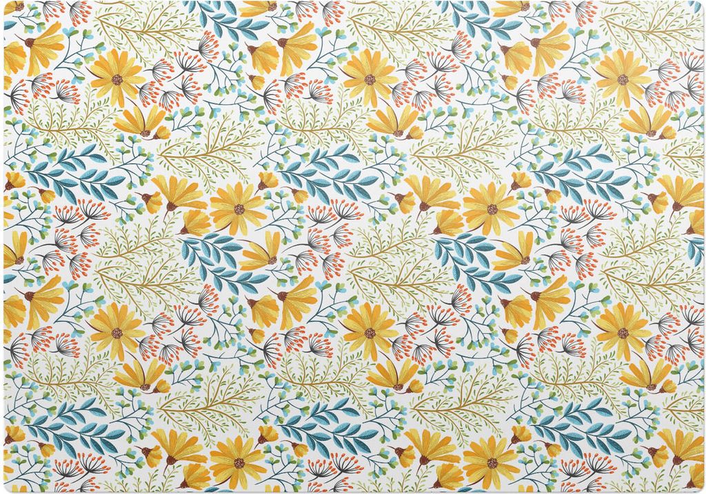 Florales Vintage-Muster – Bodenschutzmatte – Rutschfest – Schutzmatte für Büro – Vinylmatte – Stuhlunterlage – 100 x 100 cm