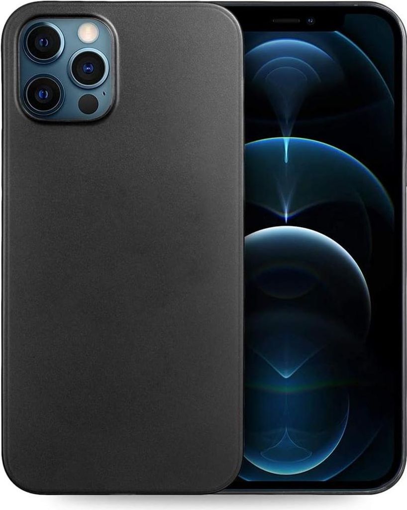 Hülle für Apple iPhone 12 Pro Max, Schwarz, solide Rückseite, dünne Hülle