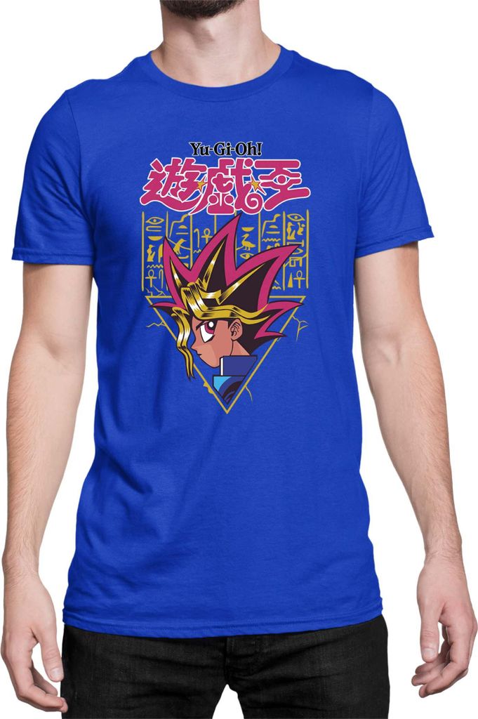 Herren T-Shirt Japan Manga Anime Comics Yu Gi 022, Man 3XL / Blau