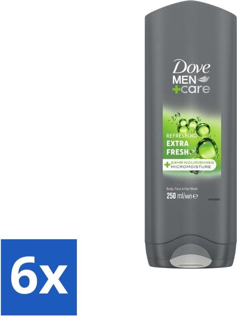 Dove Men+Care Duschgel - Extra Frisch - 250 ml - Vorteilspack - 6 Stücke