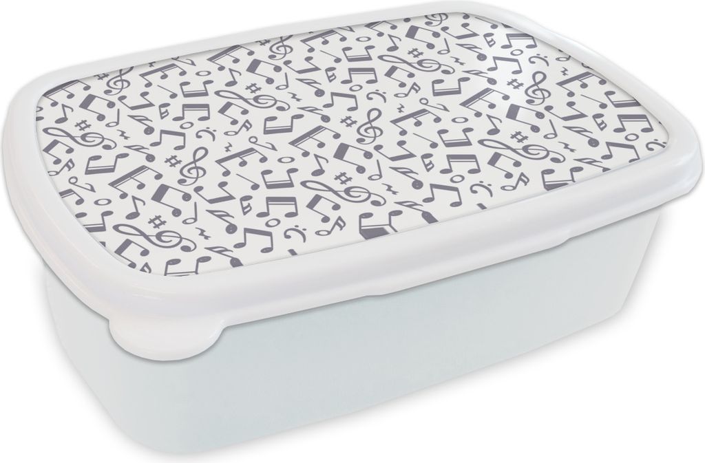 KitchenYeah Lunchbox Brotzeit Brotdose 17x11 cm Musiknoten - Muster - Musik Kinder Brotzeitdose - Lunch Box - Kinder - Sandwich-Box - Schulbox - ...