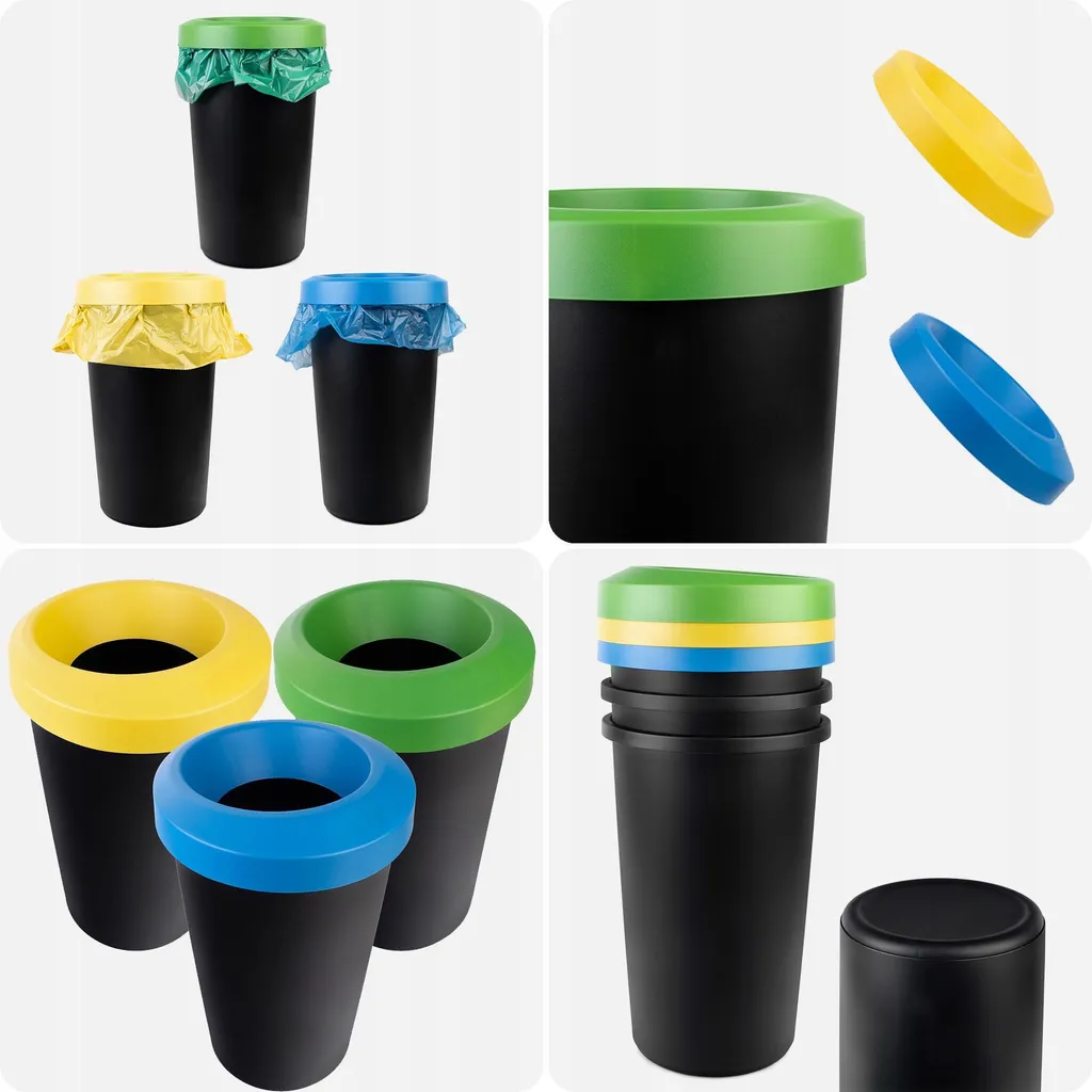 Lot de 3 poubelles modulables 25L KADAX - Système de tri compact - 10