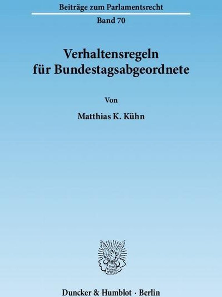 Verhaltensregeln für Bundestagsabgeordnete