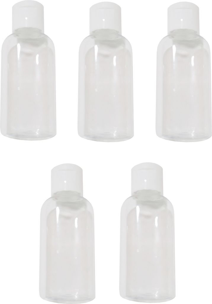 Reiseflaschen Set 5 Flaschen Transparent mit Deckel 70ml Produktbild 