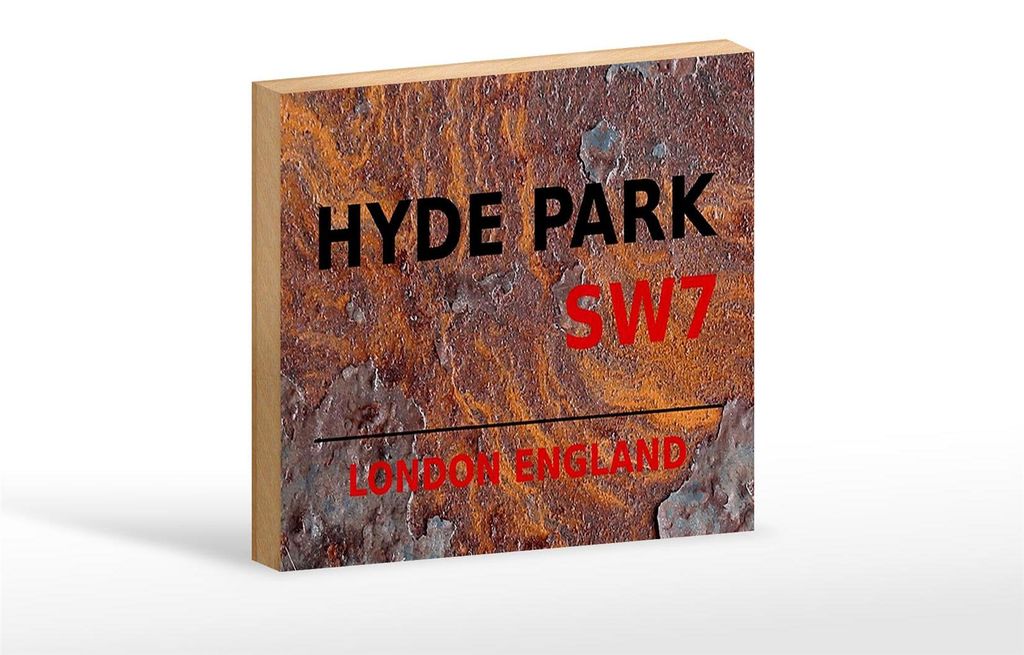 Holzschild London 18x12cm England Hyde Park SW7