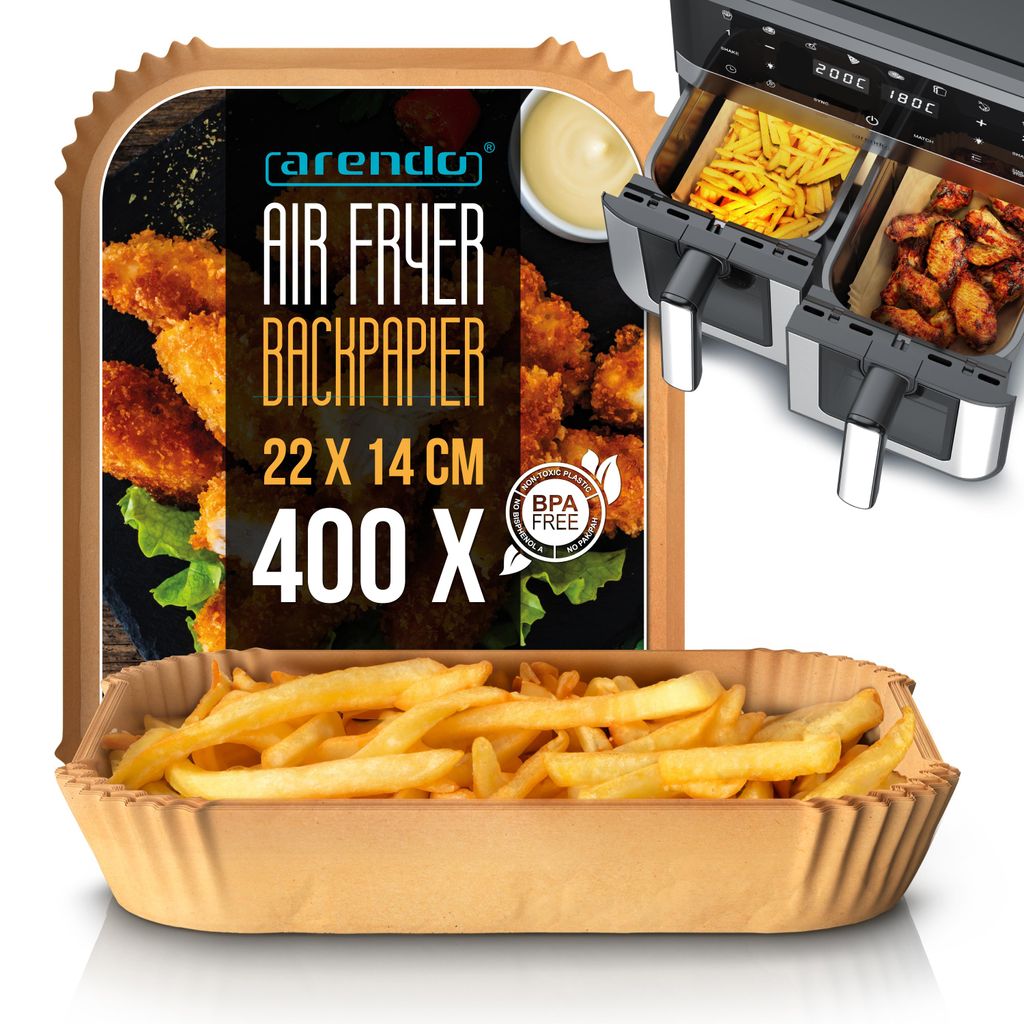 Arendo Backpapier für Heißluftfritteuse, rechteckig, 4,5 - Produktbild 