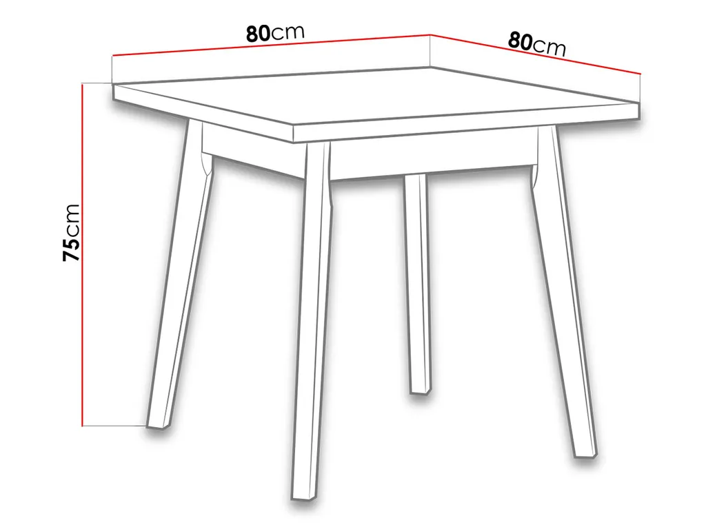 Table à manger AMES 1 compacte 80 cm chêne et blanc facile à monter - 2