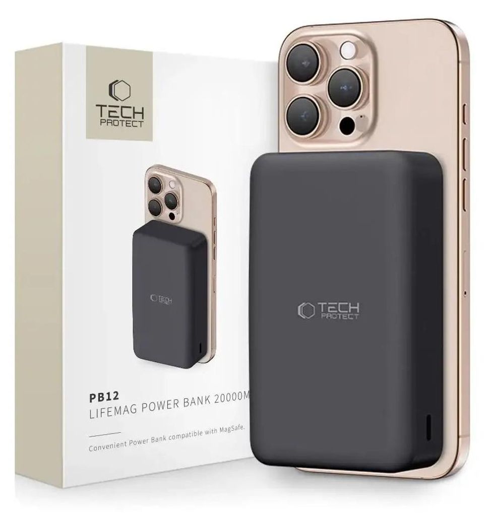 Tech-Protect Pb12 Lifemag Magsafe Power Bank 20000Mah Black Obrázok produktu 