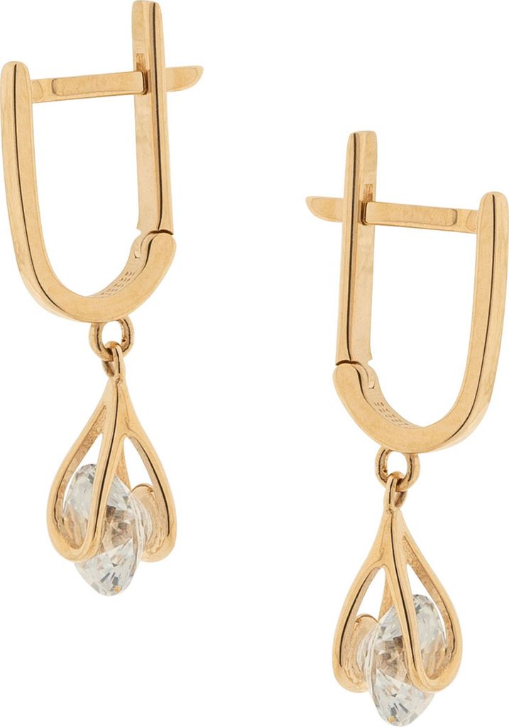 Ohrhänger aus 585 Rotgold mit Zirkonia, Gold Schmuck für Damen