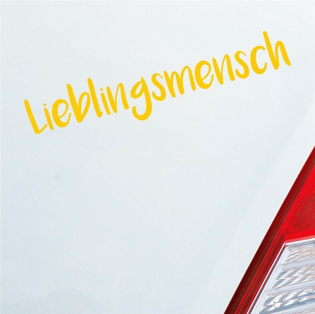 Auto Aufkleber Lieblingsmensch Mensch Liebe Spruch 19,5x4 cm Gelb Sticker Heckscheibenaufkleber