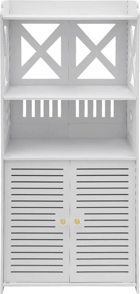 Badezimmerschrank - Toiletten-Seitenschrank - Maße 90×40×25 cm - PVC - Traglast 2,5–3 kg - Montage Erforderlich - Weiß