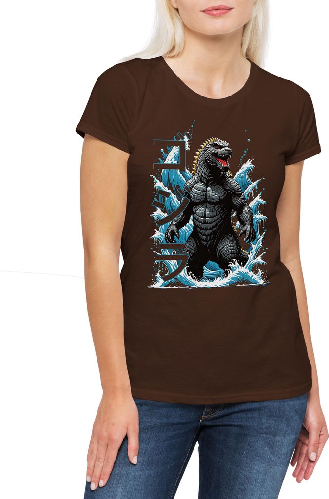 Urban Backwoods Nippon Monster, Damen T-Shirt, Farbe: Braun, Größe: M