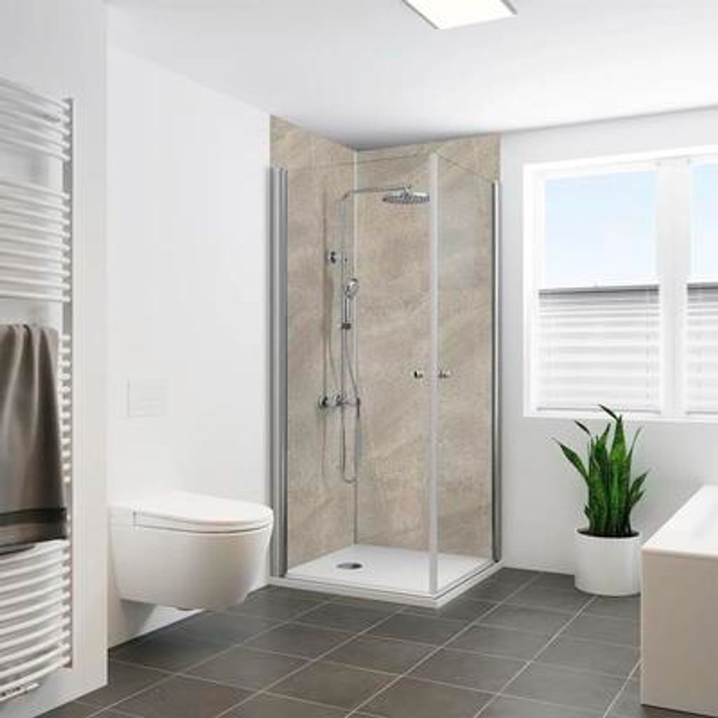 Duschrückwand BREUER Steinoptik Natur Kaschmir 255 x 150 cm 9482589000204