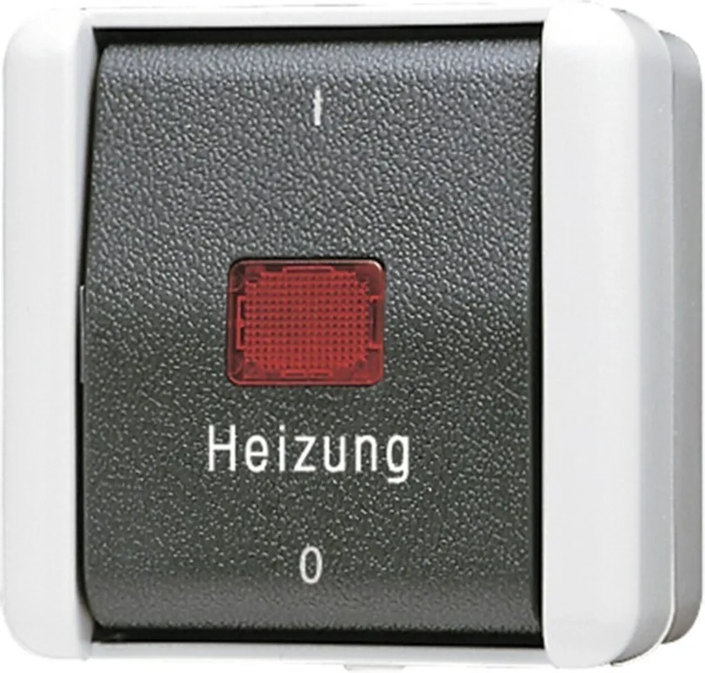 JUNG Interrupteur d'urgence étanche IP44 chauffage 2 pôles 802HW