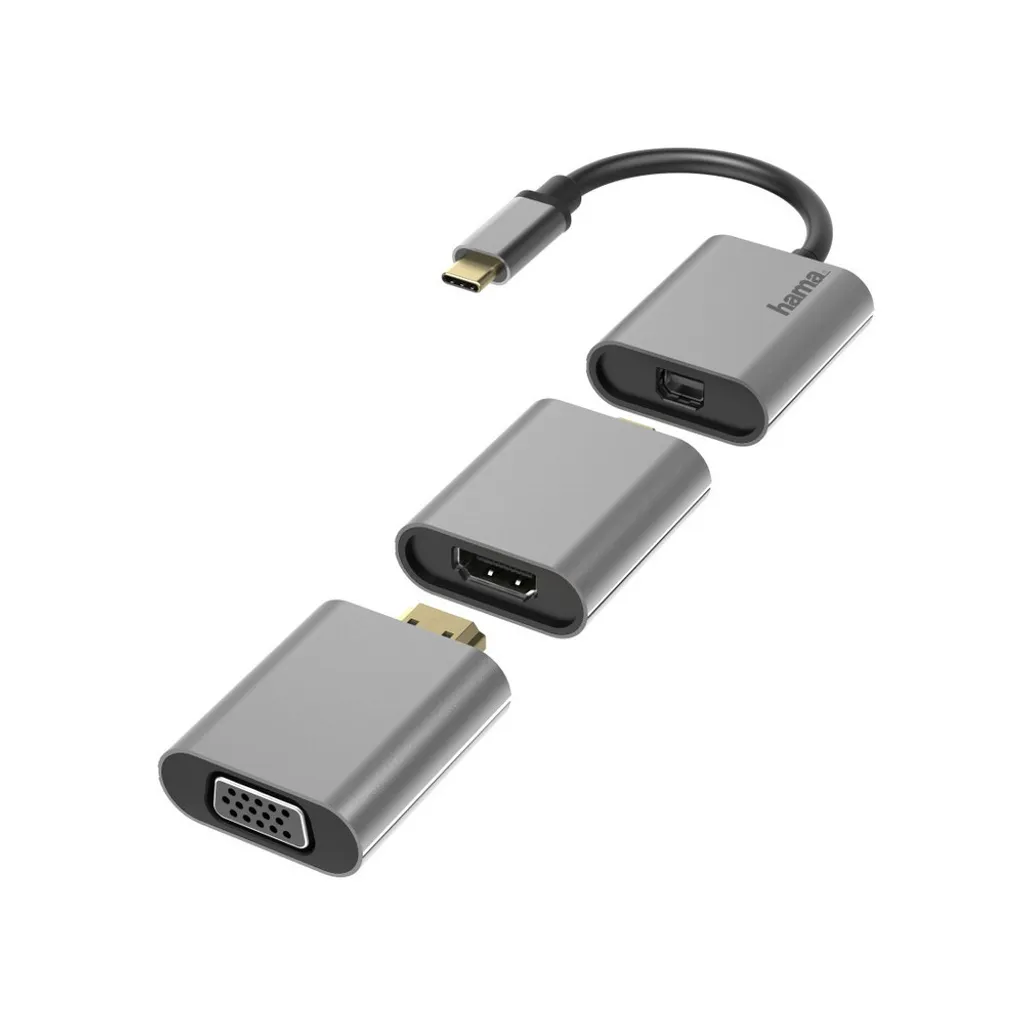 Hub USB-C pour MacBook et PC Portable HAMA Vidéo HDMI VGA et Mini-DP