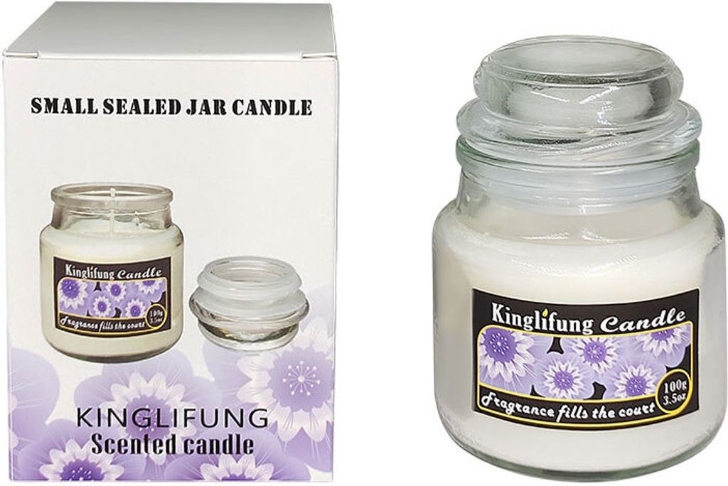 INF Duftkerze im Glas – Lavendel, 110 g Sojawachs