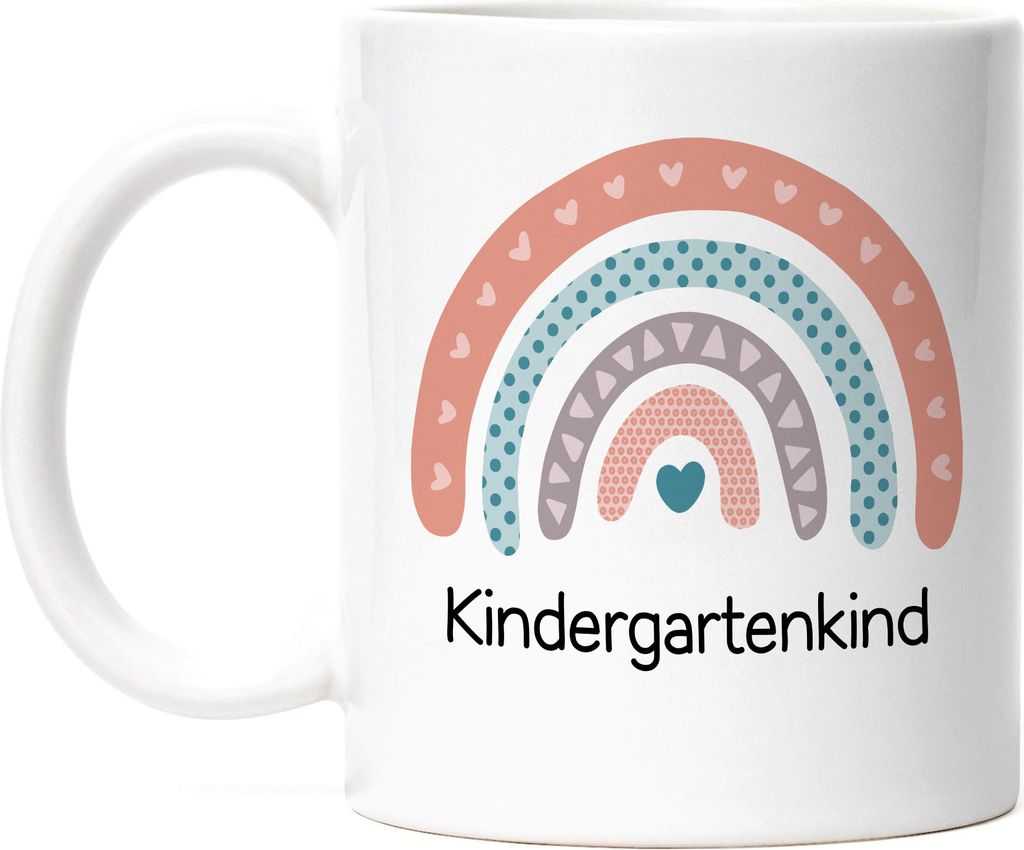 Kindergartenkind Tasse Geschenk Kindergarten Start Kita Herzen Regenbogen Mädchen Motiv