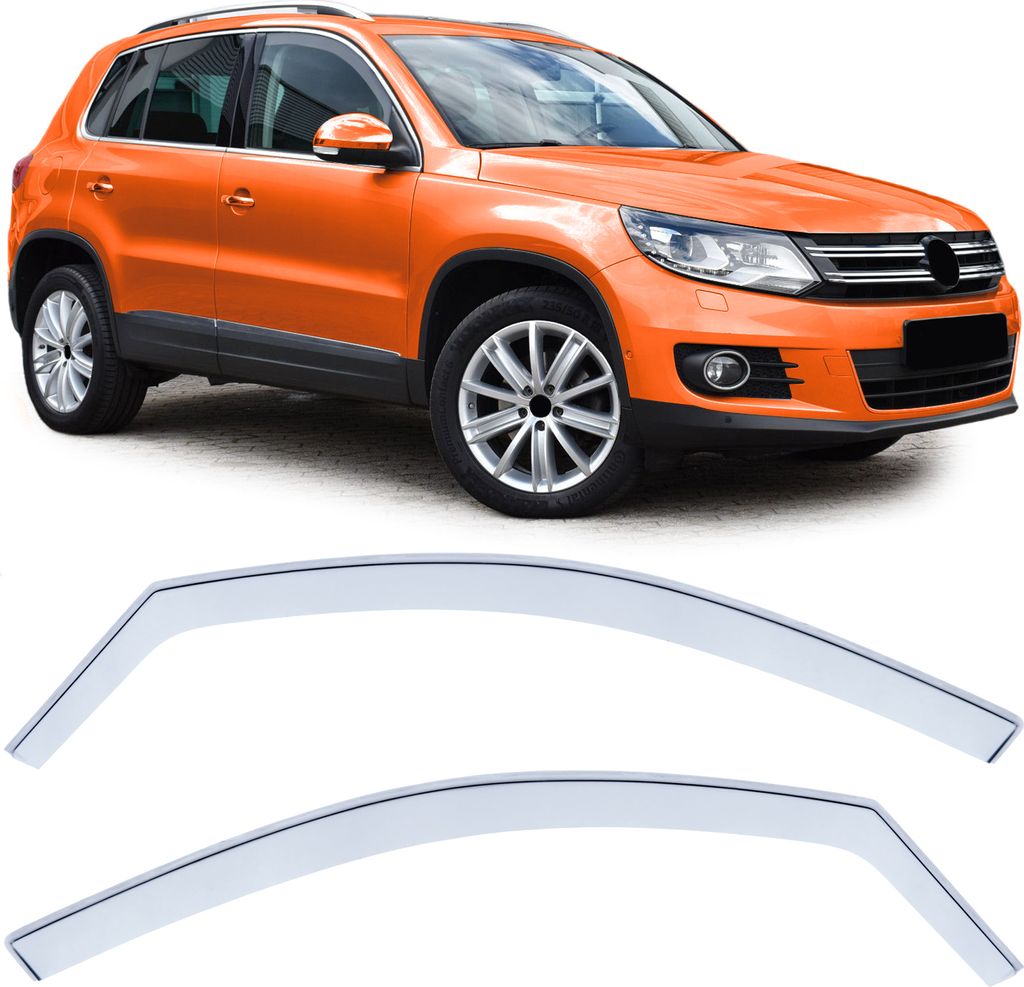 Windabweiser Regenabweiser Fenster Windschutz Hell für VW Tiguan 5N ab 2007-2015