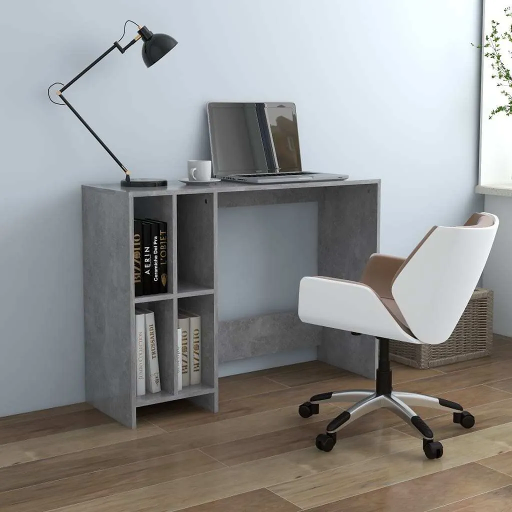 Scrivania Estetica Grigio Cemento | Tavolo PC Design Industrial 102x35