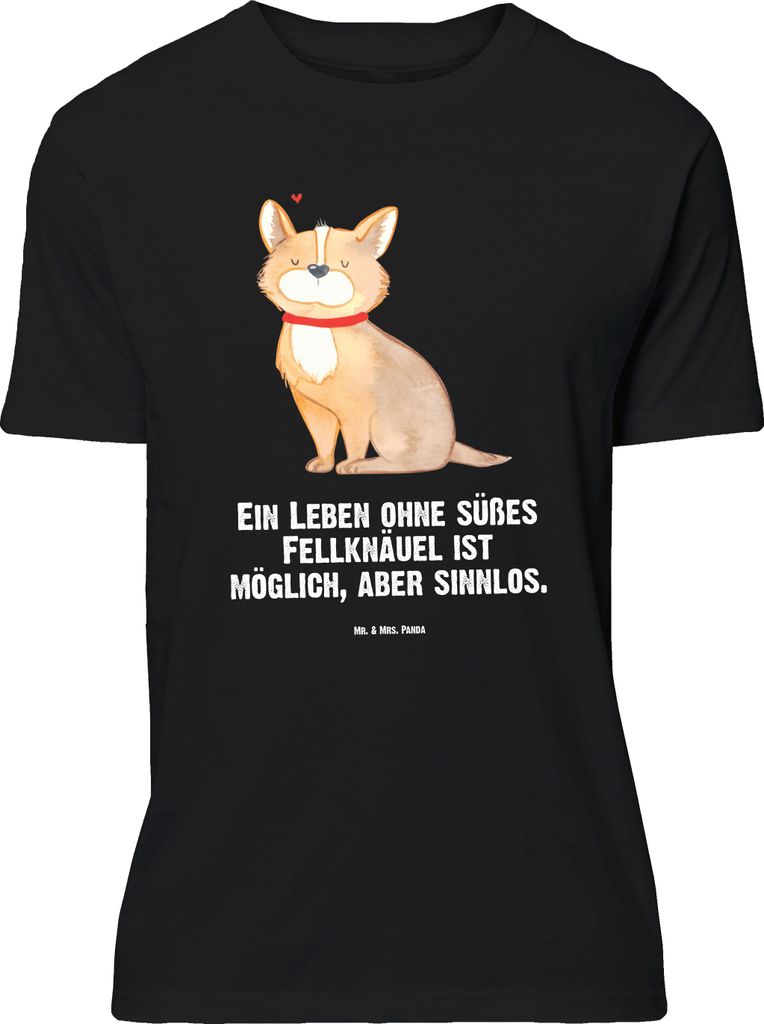 Mr. & Mrs. Panda Größe M T-Shirt Hund Glück - Schwarz - Geschenk, Shirt, Bester Freund, Corgie, Tshirt, Herren, mit Spruch, Herz, Liebe, Sprüche