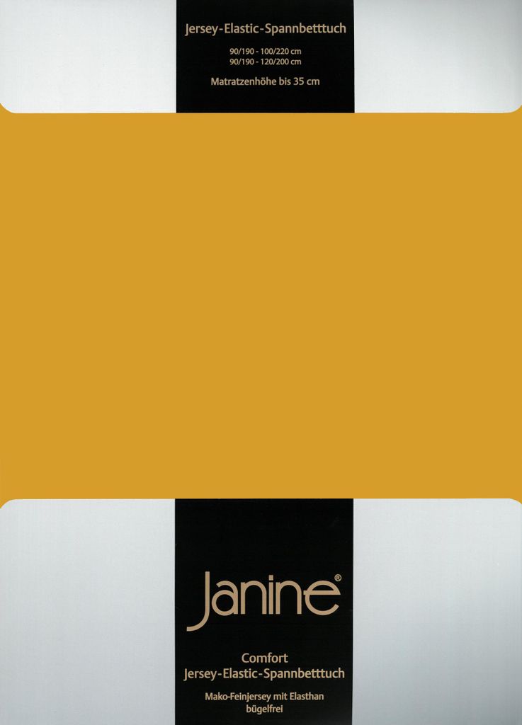 Janine Design Jersey-Spannbetttuch 5002 ELASTIC-JERSEY Farbe honiggold Größe 100x200