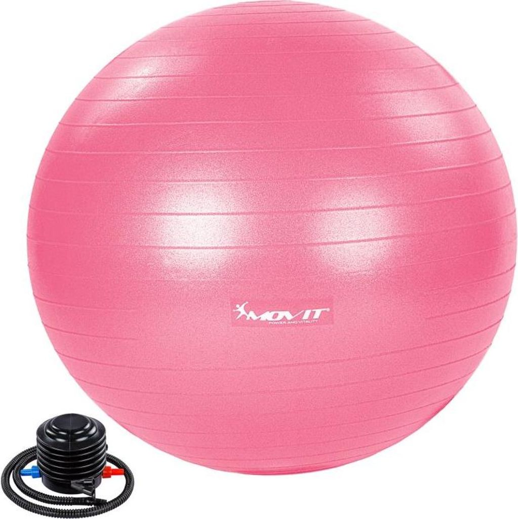MOVIT Piłka gimnastyczna z pompką, 85 cm, różowa Zdjęcie produktu 