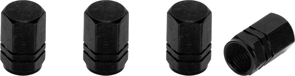 Reifenventilkappen 10x16MM Auto Radventilkappe Aluminiumlegierung Schwarz für Auto Fahrrad Motorrad LKW Anti-Crash-Reifenventil-Staubschutzkappe V...
