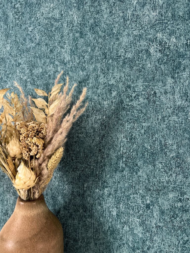 NEWROOM Tapete Blau Vliestapete Unifarbe - Unitapete Uni Dunkelblau Petrol Struktur Universal Modern Struktur