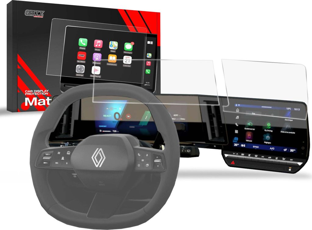 Matte Autodisplayfolie 2in1 für Renault Austral 9" (2022-2025), Grizz Protector