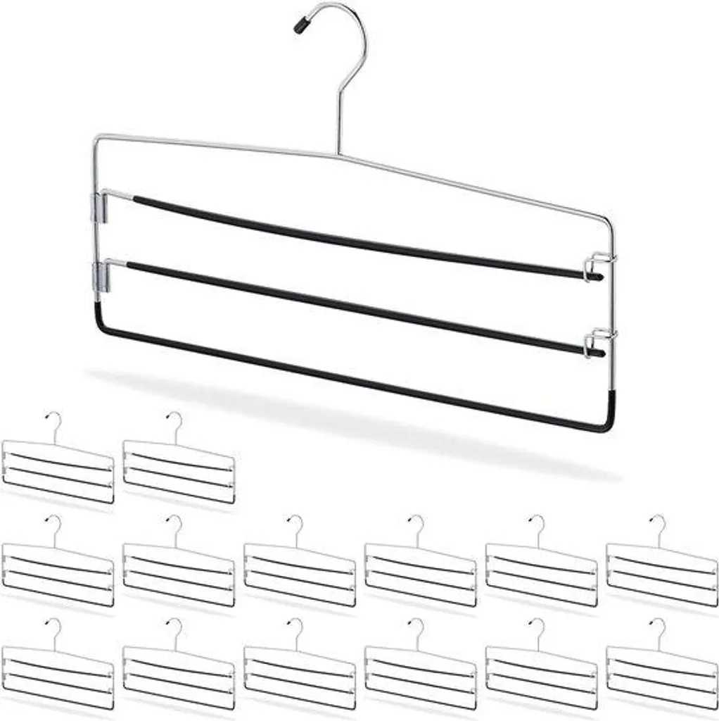 Cintres pour pantalons métalliques argentés 40 cm robustes et fins