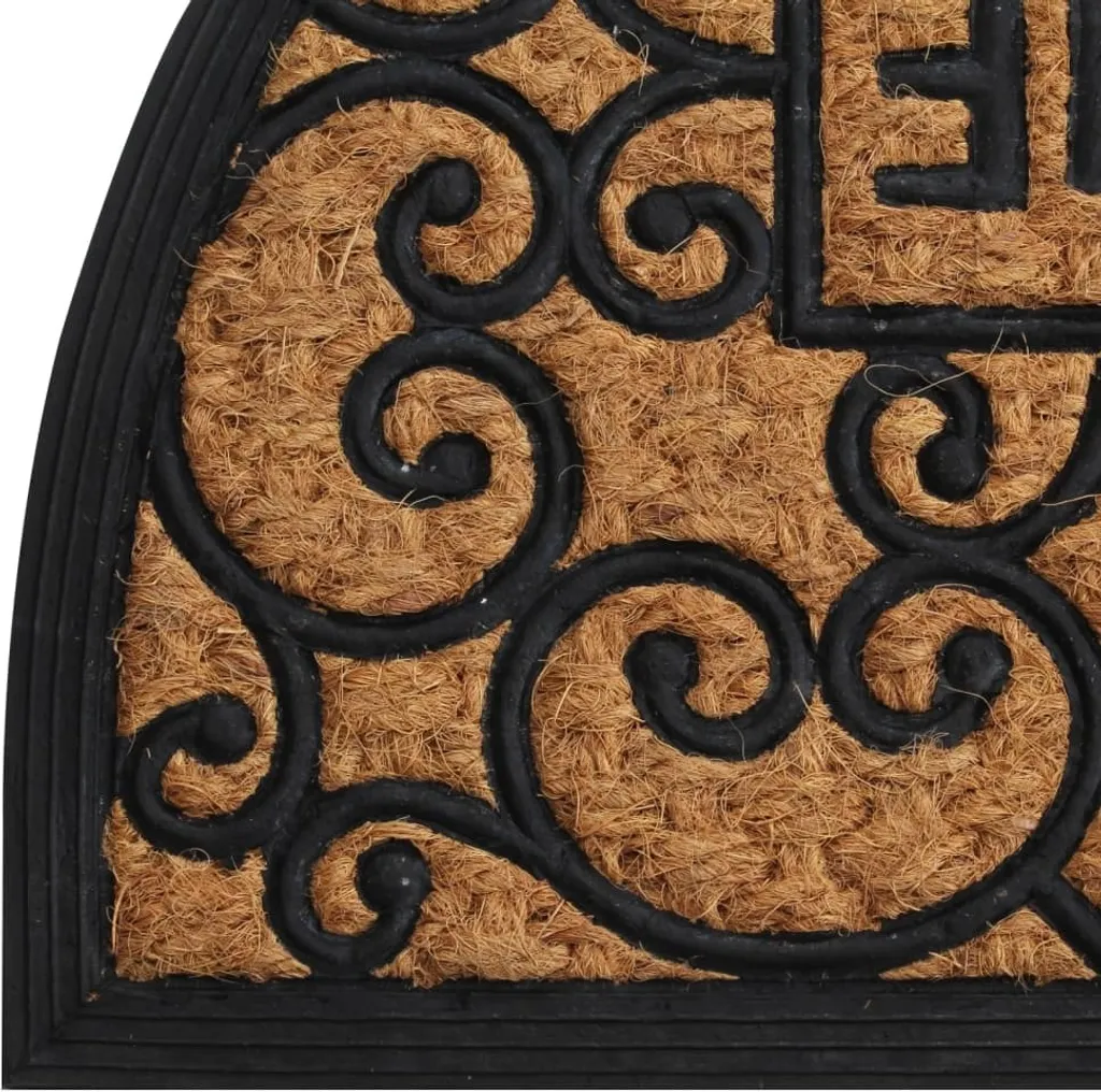 Tapis d'entrée demi-lune 45x75cm coco et caoutchouc pour extérieur - 6
