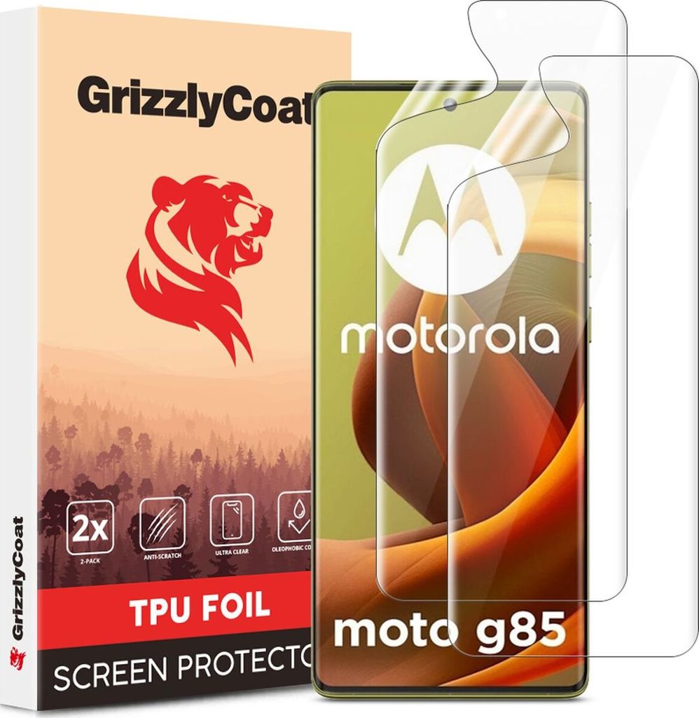 GrizzlyCoat Motorola Moto G85 Hydrogel TPU Displayschutz - Hüllenfreundlich (2er Pack)