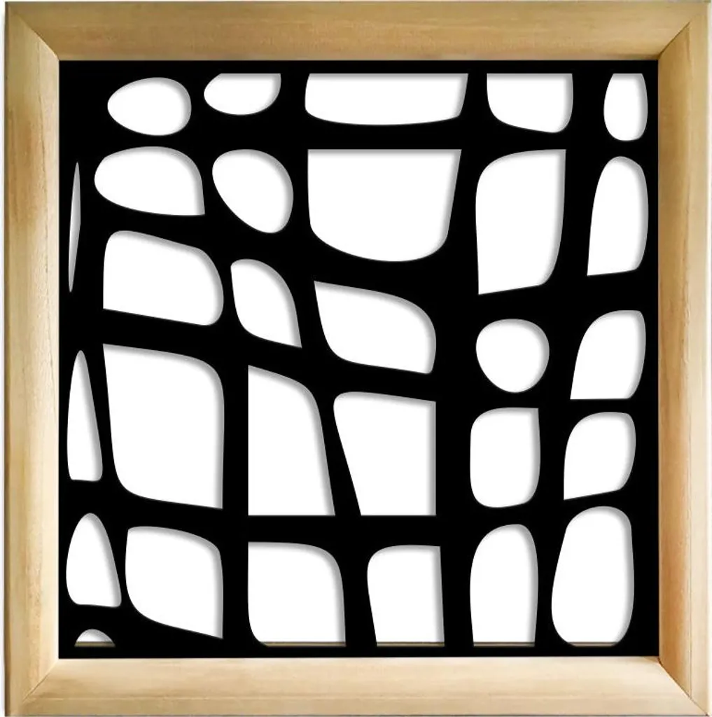 Cloison de séparation ajourée ABSTRACT Noire en bois composite 73 cm