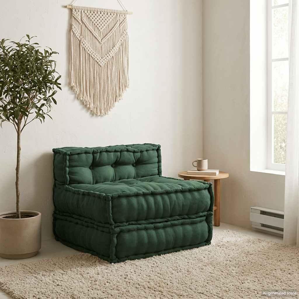 vidaXL Modulární pohovka element zelená 70x70x54 cm látka Obrázek produktu 
