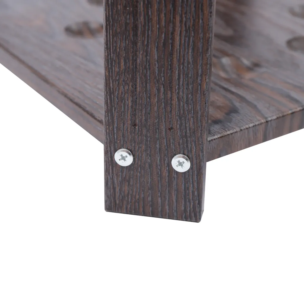 Support Billard 8 Trous Finition Bois Brun - Structure Stable au Sol - 12