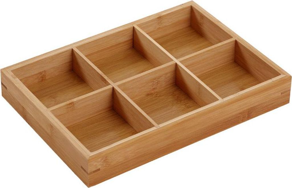 Unterteiltes Holztablett mit mehreren Fächern, Serviertablett für Hot-Pot-Restaurants, Sushi-Teller